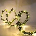 High Quality String Light Fairy Lights Battery Powered Fake Green Leaf