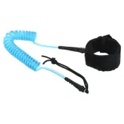 8ft x 7.2mm Surfboard Leash, Coiled Leashes with Plug Wrist String Rope, Blue