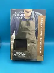 Workman's Canvas Apron-Leather Straps-Durable Canvas-Hammer &Axe-Brand New