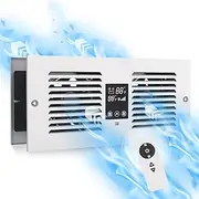 Room to Room Air Transfer Fan With Remote Control - 300CFM Wall Vent With Dual Fan, 5-Speed Through Wall Exhaust With Temperature Control for Kitchen, Bathroom, Hardwired