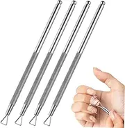 FOMIYES Stainless Steel Nail Art Pusher Triangle Head Cuticle for Gel Polish Removal Nail Art Scraper