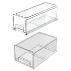 Stackable Storage Drawer Clear Stackable Storage Bin for Desk Counter Vanity