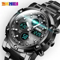 在飛比找Yahoo!奇摩拍賣優惠-時刻美 SKMEI 男錶 防水電子錶 時尚雙顯手錶 夜光錶 