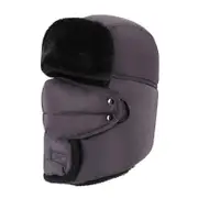 Catzon Winter Hats for Men Windproof Warm Hat with Ear Flaps for Skiing And Outdoor Riding-Neck Grey