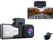 4Kdash Cam, 3840 * 2160P A800 Dash Cam WiFi GPS Tracker 4" Car DVR 24H Parking Monitor Dual Lens Car Camera Recorder Auto Night Vision,with 64g Card