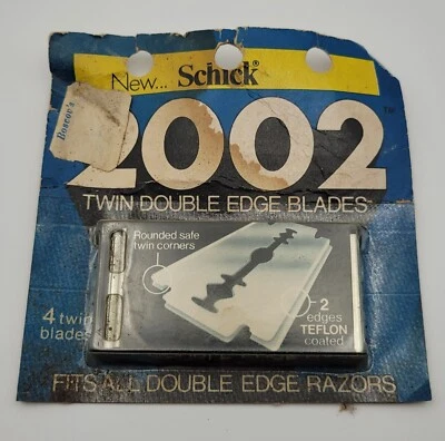 Schick 2002 Twin Double Edge Blades Vintage 1974 (4 blades) - New Old Stock