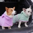 Dog Bathrobe Towel Microfibre Bath Robe Drying Super Absorbent Robe Pet Coat AU