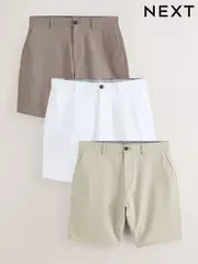 Neutral Straight Fit Stretch Chinos Shorts 3 Pack (AM0615) | $102