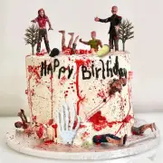17 PCS Zombie Cake Decoration Zombie Cake Toppers Zombie Figure Themed Party Dec