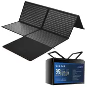 QUEENS 12V 1216Wh 100A Lithium Battery + VoltX 200W Solar Panel Kits