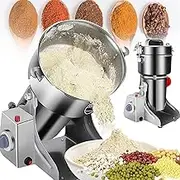 Electric Grain Mill Grinder,Corn Grinder,Commercial Grain Mill,with Overload Protection& 5min Timer Mill, Open-Cover-Stop,Stainless Steel Powerful Flour Pulverizer for Dry Spice Herbs/Nut/Coffee/Rice