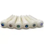 Slotted Pure Bone Bridge Pins with Abalone Dot Inlay for 6 & 12 String Guitar