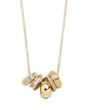 Baublebar Pave & Polished Multi Ring Charm Pendant Necklace, 19-22