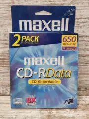New Maxwell CD-Rdata CD Recordable 650 MB Megabyte 74 Minute Run Time - 2 Pack