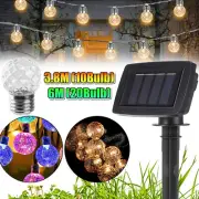 LED Solar Globe String Lights Fairy Outdoor Festoon Party Garden Decoration New