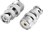 2pcs RF Coaxial Coax Adapter BNC Male to UHF Female SO-239 SO239