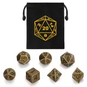 7pcs Tiny Metal Polyhedral Dice DND Role Play Gaming Accessory Dices Set