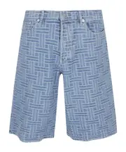 Kenzo Logo Patch Weave Denim Shorts 33,34,36,29,30,31,32 Blue