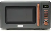 Haden Dorchester Grey Microwave With Wood Effect Finish, 20ltr Capacity, 800W, 5 Power Levels, Digital Controls CF07
