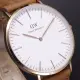 【Daniel Wellington】Daniel Wellington皮革風格時尚腕錶淺咖啡+玫瑰金-40mm-DW00100006