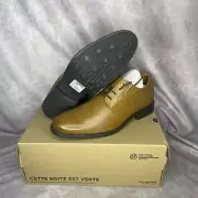 New In Box Men's Clarks Whiddon Plain Toe Oxford 26152919 Dark Tan Leather 11 W