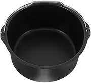 CHILDWEET Air Fryer Baking Basket Cake Pan with Handle Flat Baking Mold for Air Fryer Round Cake Baking Mold Air Fryer Cake Pan Air Fryer Pan Pizza Pan Air Fryer Accessories Rack Black Steel