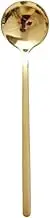 Stainless Steel Round Spoon Long Handled Spoon Yogurt Ice Cream Dessert Coffee Spoon Kitchen Tableware(Gold,Medium)