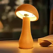 Mushroom Lamp, XH StDsg Home Creative Bedside Night Light Dimmable LED for Home Decor, Wood Bedside Table Lamp
