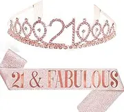 MAGICSHOP4U Finally 21 Sash & Crown, 21 birthday sash & 21 birthday crown. 21 birthday sash, Legally Drunk, 21st birthday sash, 21 birthday sash, 21st birthday crown, 21st birthday decorations. MS4U