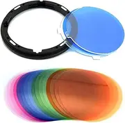Godox AK-R16 Diffuser Plate with V11T Color Temperature Adjustment Gel Set for Godox V1-C, V1-N, V1-S Speedlite, AD200, AD200PRO with H200R Flash Head (16 Color 32 Pieces)