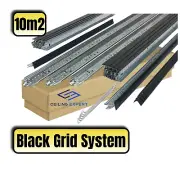 10m2 Black Suspended Ceiling Grid System For 600x600 Complete Grid - NO TILES
