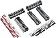 F Fityle 5 Pack 8 Position Screw Barrier Terminal Block 600V 15A with Pre-Insulated Terminal Barrier Strips 450V 32A for Camper Motorhome