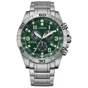 NEW CITIZEN ECO DRIVE CHRONOGRAPH TITANIUM GREEN PERPETUAL CAL. WATCH BL5550-50X