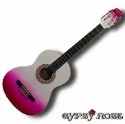 Pink Guitar Classical Nylon String Gypsy Rose Pack - 7/8 size