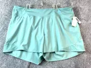 NWT Old Navy Active Womens Go Dry Brief Lined Stretch Running Shorts 2XL Green