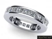 3.40 Ct Princess Diamond Classic Eternity Anniversary Band Ring 10kt Gold GH I1