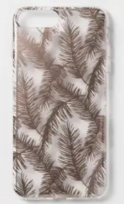 NEW heyday iPhone 8 Plus/7 Plus/6s Plus/6 Plus Printed Feathers Case Gold