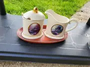 Creamer and sugar set with tray