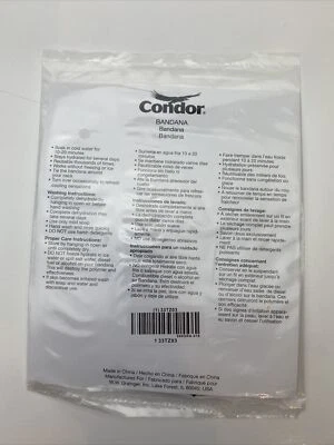 Condor Cooling Bandana Evaporative Polymer Crystals For Your Neck - Black - NEW!