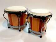 AP 5-4" TWO TONE NATURAL WOOD BONGOS