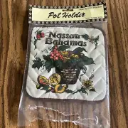 Vintage Nassau Bahamas Souvenir Pot Holder - Tropical Hibiscus - NEW