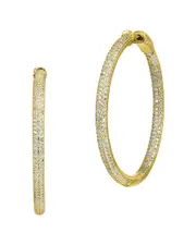 Savvy Cie 18K Over Silver CZ Inside Out Hoops