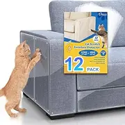 Cat Scratch Furniture Protector - 12 Pack Couch Corner Sofa Protector for Cats, 8PCS 43x30.5CM + 4 PCS 43x15CM Anti Scratch Cat Furniture Protector, Cat Scratch Guards Deterrent for Furniture