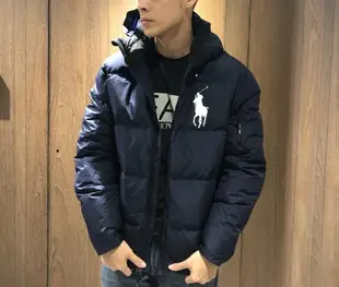 美國百分百【全新真品】Ralph Lauren 外套 RL 男 polo 專櫃款 大馬 羽絨 保暖 黑色/深藍 J873