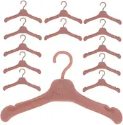 ERINGOGO 100 Pcs Dollhouse Hanger Hangers Clothing Hangers Doll Accessories House Clothes Rack Doll Outfit Hanger Mini Doll Accessories Doll Hooks Plastic Brown