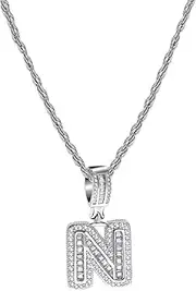 A to Z Initial Name Letter Necklace for Women Alphabet Personalized Crystal Clear Cubic Zirconia Letter pendant necklace
