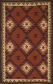 Southwestern Reversible Kilim Kelim Rug 3x6 Flat-woven Wool Carpet