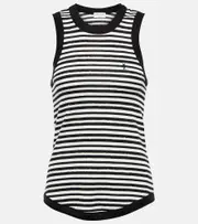 [Saint Laurent] Saint Laurent Cassandre striped jersey top UK 10 multicoloured