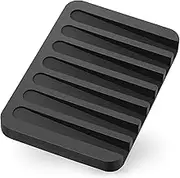 Anwenk Soap Dish Shower Waterfall Soap Holder Soap Tray Soap Saver Drainer Flexible Silicone Shower/Bathroom/Kitchen/Counter Top,Keep Soap Bars Dry Clean,Easy Cleaning-Black 1Pack