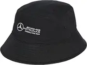 Adidas Mercedes AMG Petronas Formula ONE Team Classic Bucket Hat, Black/Reflective Silver (JX1417), 57.0-60.0 cm
